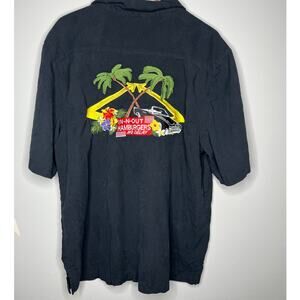 In-N-Out Burger Bowling Camp Shirt Hawaiian Silk Button Up Shirt Size XL